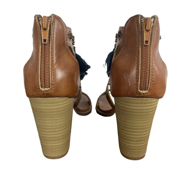 Essaouria Vegan Leather Brown Block Heel Boho Strappy Womens Shoes Jellipop sz 7 - Picture 7 of 13